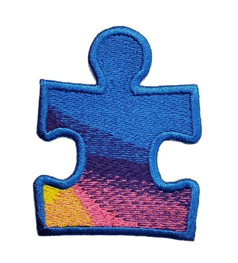 Autism Speaks Puzzle Piece Awareness Ribbon Embroidered Iron Etsy