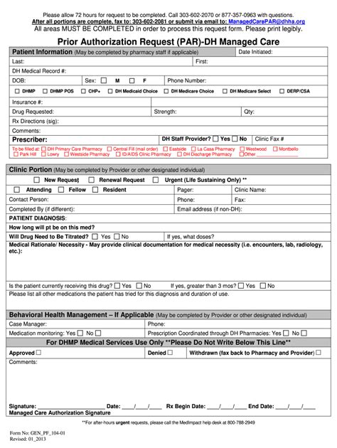 Denver Health Prior Authorization Form Fill Out And Sign Online Dochub