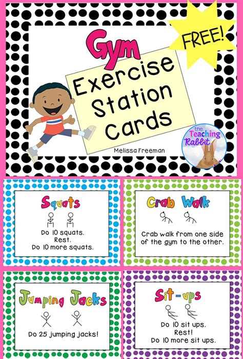 Free Exercise Posters For Gym Class Physical Education Elementary