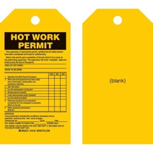 Buy Brady X Polyester Hot Work Permit Tag Mega Depot