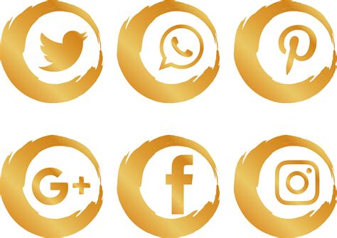 Finding social media logos for your websites and graphics can be a lot of work. Gold Social Media Icons Png - Social Media Icons Gold Png ...