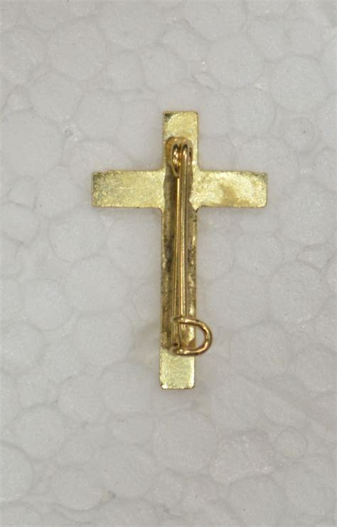 Priest Lapel Pin Cross 17mm X 25mm Quality Made In Italy Gold Tone