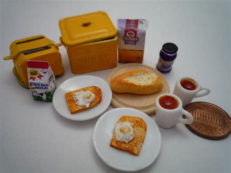 Breakfast Miniature Food 2800 Via Etsy Miniature Food Food
