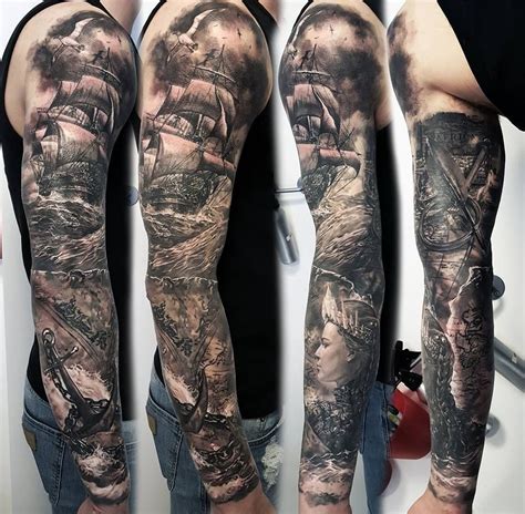 Nautical Sleeve Tattoo By Pawel Limited Availability At Redemption