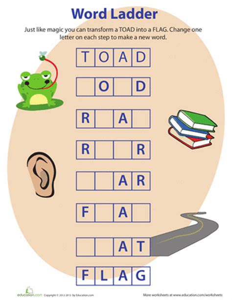 1st grade games, videos and worksheets. Word Ladder | Worksheet | Education.com | Word ladders ...