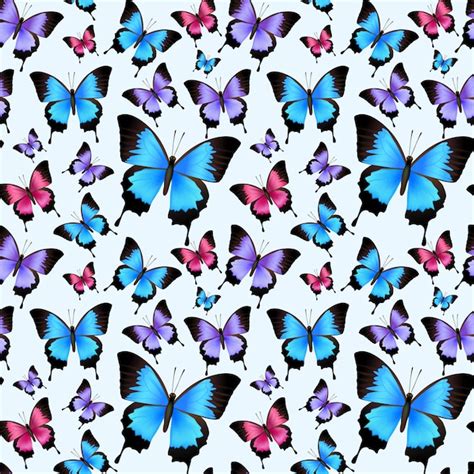 Free Vector Decorative Festive Trendy Colorful Butterflies Seamless