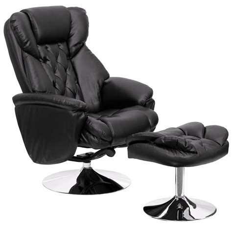 Best swivel recliner chair with ottoman : How to Decorate Living Room with Leather Chair Ottoman ...