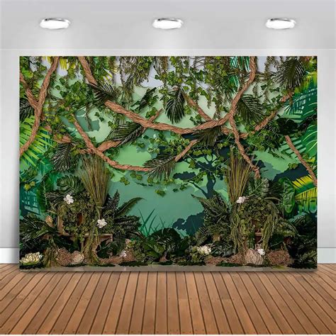 Jungle Leaves Tropical Party Theme Birthday Backdrop Decor Photography