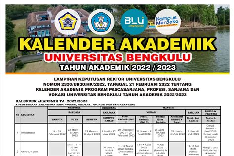Kalender Akademin Unib Ta 20222023 Magister Administrasi Pendidikan