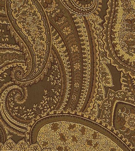Brown Paisley Jacquard Weave Upholstery Fabric Etsy