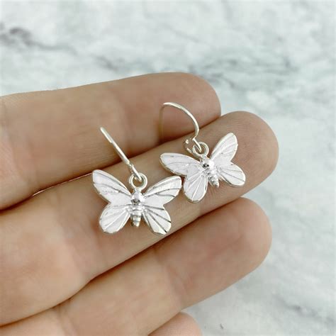 Sterling Silver Butterfly Earrings For Her Dangle Earring For Etsy