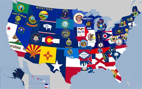 United States Flag Map Time Zones Map World