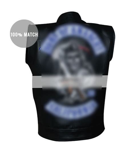 Sons Mens Black Anarchy Biker Vest With Patches