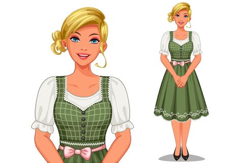 woman in traditional german clothing 1265667 vector art at vecteezy
