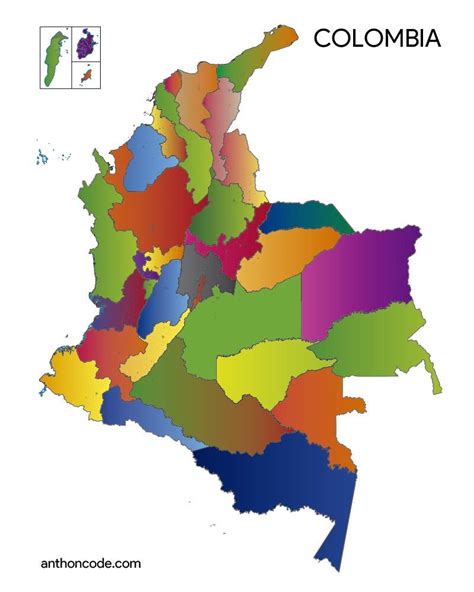 Arriba 100 Foto Mapa Politico De Colombia Con Sus Departamentos Y