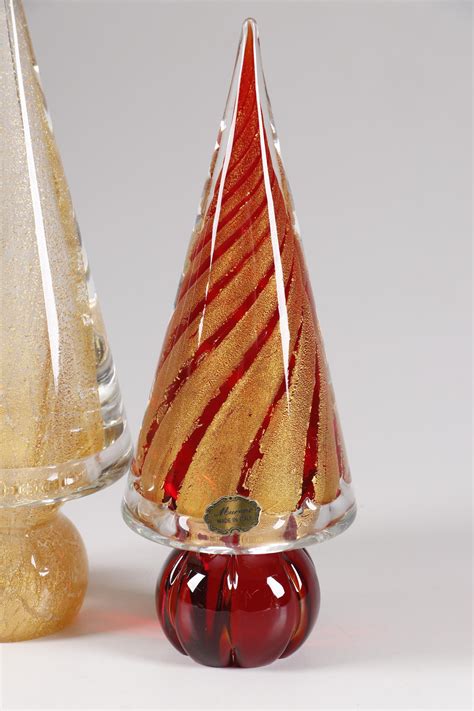 Murano Art Glass Christmas Trees Mid Century Ebth