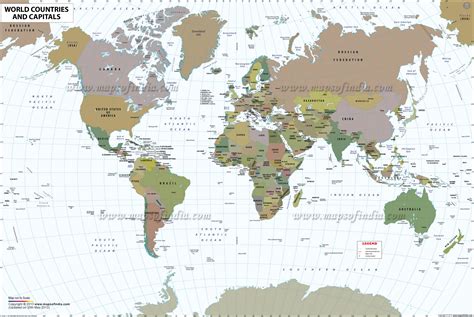 World Map With Countries Free Large Images