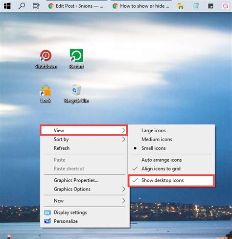 How To Hide All Desktop Icons On Windows 10 3nions