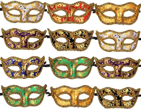 Ecosco 12pcs Masquerade Masks Women Men Mardi Gras Venetian Ball Party