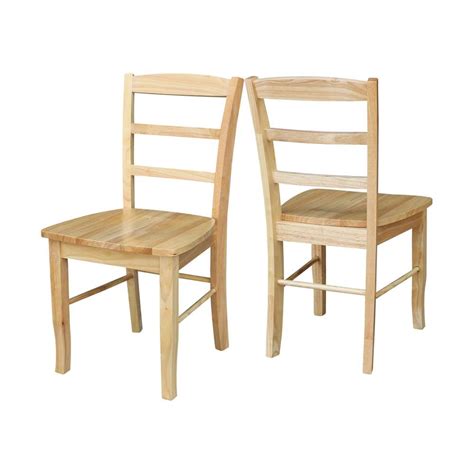 International Concepts Madrid Ladderback Chair In Natural Finish Set