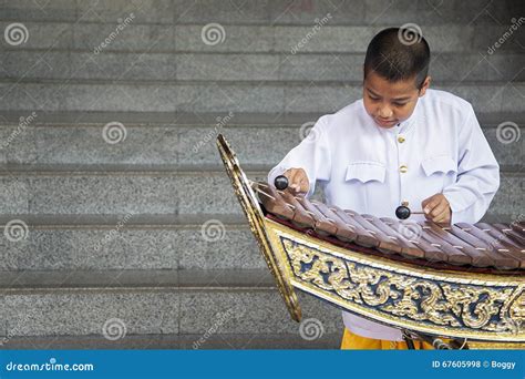 Boy Playing Xylophone In Bangkok Thailand Editorial Stock Photo