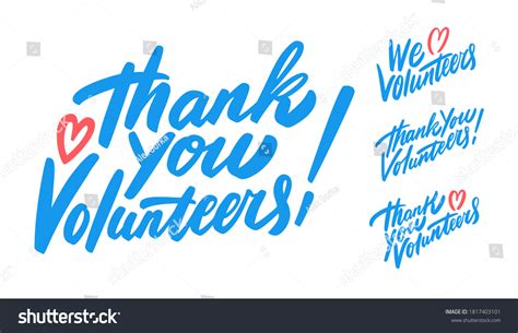 Thank You Volunteers We Love Volunteers Stock Vector Royalty Free
