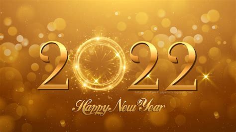 Happy New Year 2022 Golden Wallpaper Xfxwallpapers