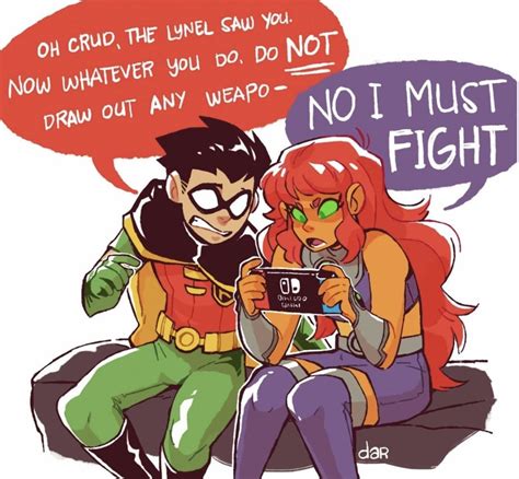 Robin And Starfire Playing The Switch Teen Titans Teen Titans
