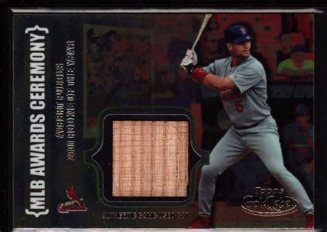 Albert Pujols 80 Cardinals 2001 Rookie Of Year Jersey Patch 02 Topps