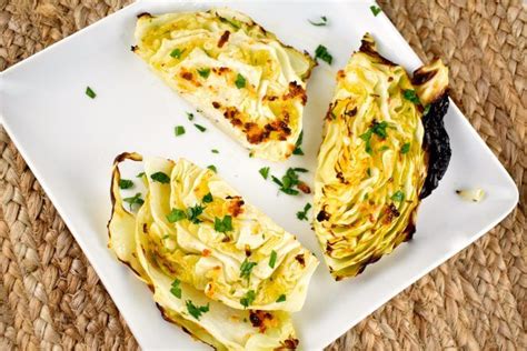 Gently flip the wedges, brush with remaining butter mixture, and season with more salt and pepper. Garlic Roasted Cabbage Wedges | Recipe | Roasted cabbage ...
