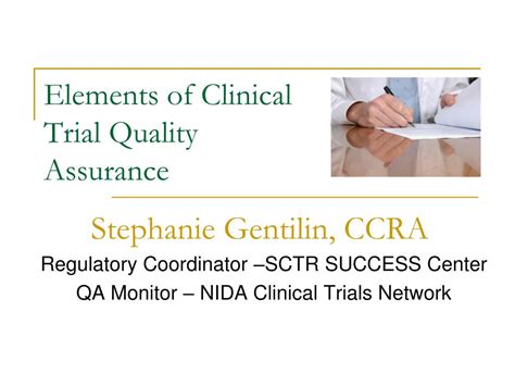Ppt Elements Of Clinical Trial Quality Assurance Powerpoint