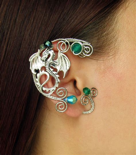 Maybe you would like to learn more about one of these? Dragon Ear Cuff Green Ear Cuff No Piercing Ear Cuffs Wire ...
