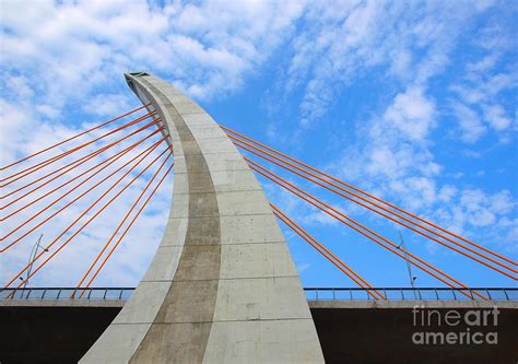 Single Tower Of A Cable Stayed Bridge Photograph By Yali Shi