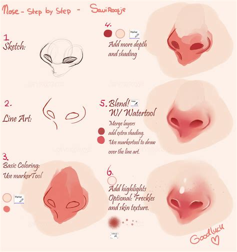 In this video i will show you how i draw lips step by step. Step by Step - Nose TUTORIAL by Saviroosje on DeviantArt
