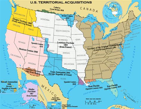Us Territorial Acquisitions Map Louisiana Purchase Map History