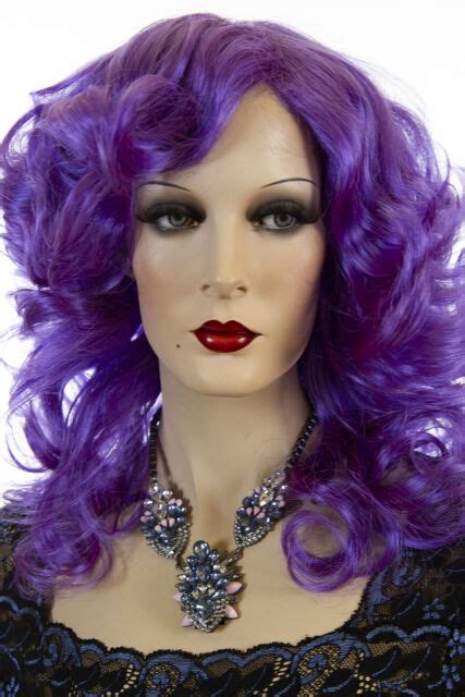 Dark Purple Long Medium Wavy Wigs Ebay
