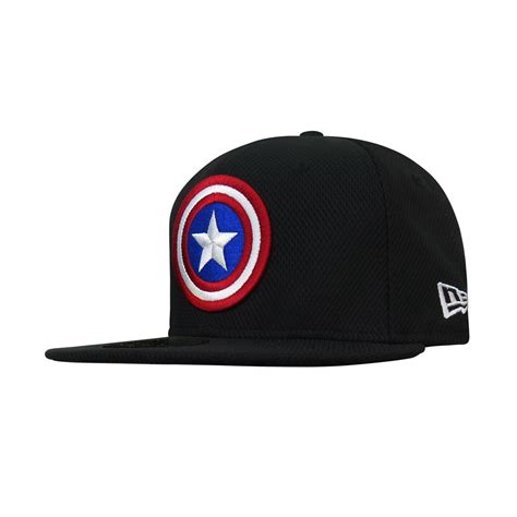 Buy Official Captain America Shield Black 59fifty Fitted Hat