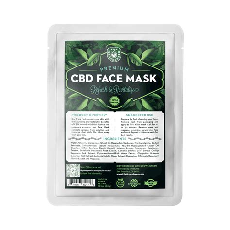 Premium Cbd Face Mask 10 Mg Life Grows Green Life Grows Green
