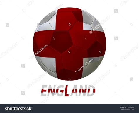 Soccer Ball England Flag Isolated White Stock Vector Royalty Free