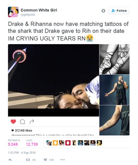 Rihanna Has Dedicated A Tattoo To Drake Harpers Bazaar Australia