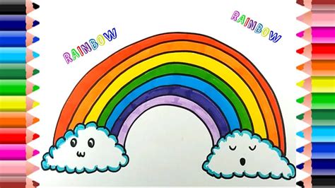 How To Draw Rainbow Coloring Pages Kids Learn Drawing Art Colors