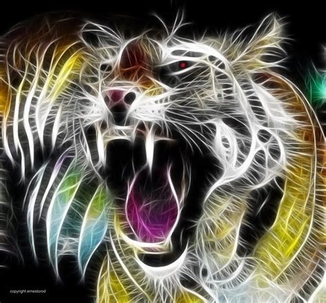 Animales Fractales Fractal Art Disney Art Drawings Watercolor Tiger