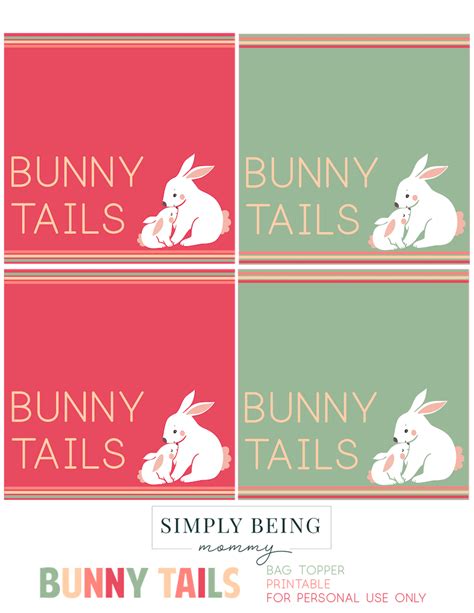 Free Bunny Tails Easter Printable Simply Being Mommy