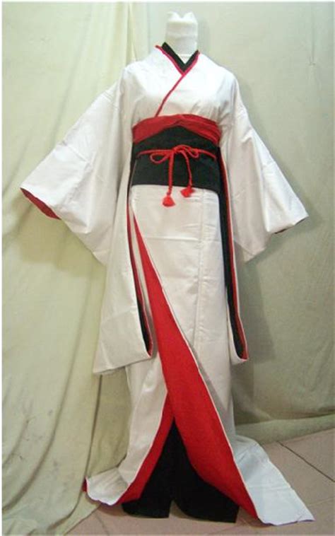 Double Layer Red White Kimono Anime Cosplayjapanese Cartoon Cosplay