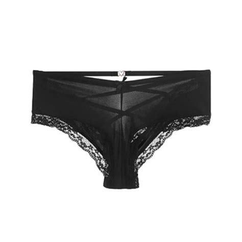 Meet R Sexy Panties Women Lace Mid Rise Briefs Female Hollow Out Underwear Ladies Cross Strap