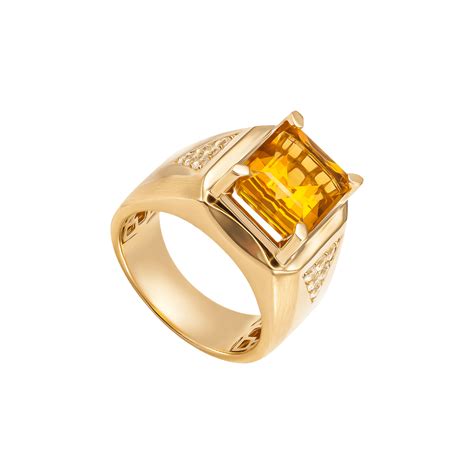 Nhẫn Nam Vàng 18k đính đá Citrine Pnj Ctxmy000544