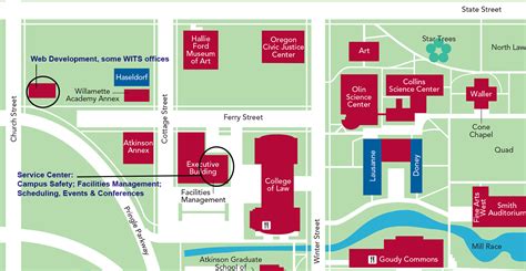 Willamette University Campus Map Map Vector