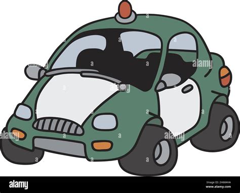 The Funny Green And White Police Car Stock Vector Image And Art Alamy