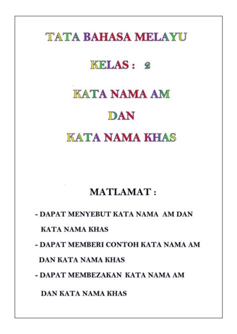 Kata Nama Am Penggal 2 Bahasa Melayu - Contoh Imbuhan Bahasa Melayu Kuno : Universiti