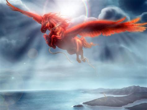 Red Pegasus Fantasy Wallpaper 17884059 Fanpop